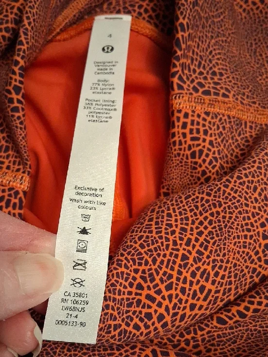 lululemon athletica Orange Textured Cropped Leggings - Picture 3 of 7